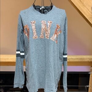 PINK Victoria's Secret Gray Heather Cotton Tee